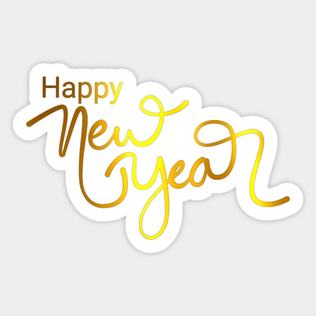 Happy New Year Golden Sticker by Trendy-Now